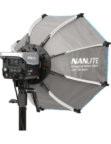Softbox ottagonale a chiusura rapida 40cm con griglia, Attacco FM