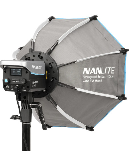 Softbox ottagonale a chiusura rapida 40cm con griglia, Attacco FM