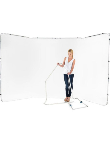 Fondale autoportante panoramico in tessuto da 4m colore bianco