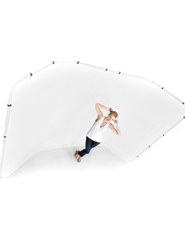 Fondale autoportante panoramico in tessuto da 4m colore bianco