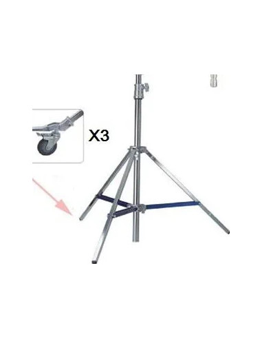 ASAKY STUDIO LS-8019 STATIVO CON RUOTE 468CM CARICO 40KG 4 SEZIONI CON SPIGOT 29MM E SPIGOT CLASSICO