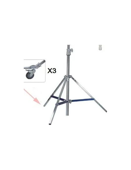 ASAKY STUDIO LS-8019 STATIVO CON RUOTE 468CM CARICO 40KG 4 SEZIONI CON SPIGOT 29MM E SPIGOT CLASSICO