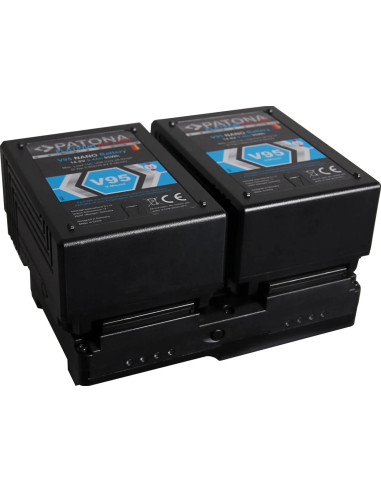 PATONA HOT SWAP V-MOUNT ADAPTER FOR 2X V-MOUNT PATONA NANO BATTERIES INCL. CHARGING FUNCTION D-TAP