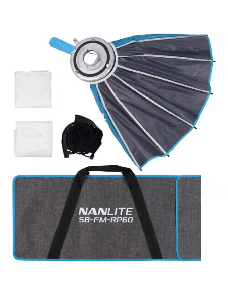 NANLITE RAPID 60 FM PARABOLIC SOFTBOX CON GRIGLIA PER FORZA 60-150 / FS60B / FC60B-120