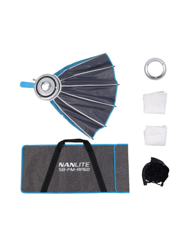 NANLITE RAPID 60 FM PARABOLIC SOFTBOX CON GRIGLIA PER FORZA 60-150 / FS60B / FC60B-120