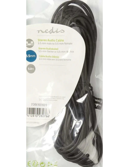 FALCON EYES CAVO PROLUNGA JACK 3,5MM M/F DA 5MT NERO