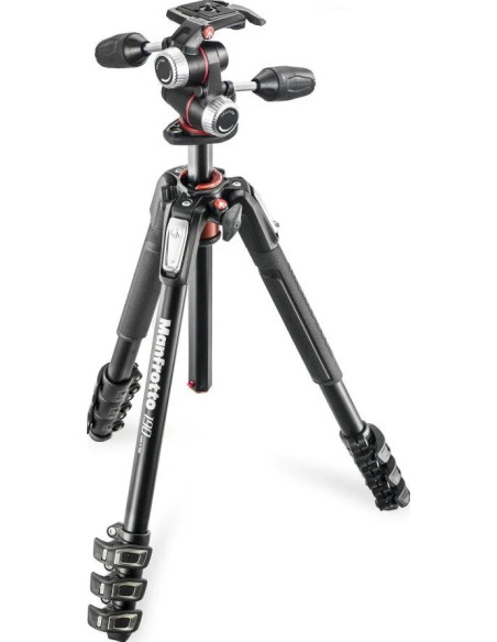 Treppiede 190 a 4 sezioni alluminio con testa a 3 vie