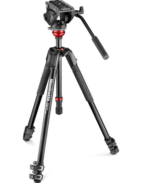 Treppiede alluminio 190X + Testa video fluida a base piatta MVH500AH
