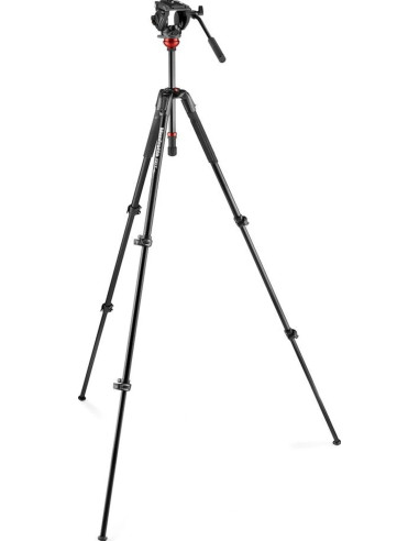 Treppiede alluminio 190X + Testa video fluida a base piatta MVH500AH