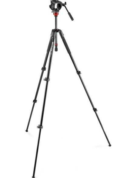 Treppiede alluminio 190X + Testa video fluida a base piatta MVH500AH