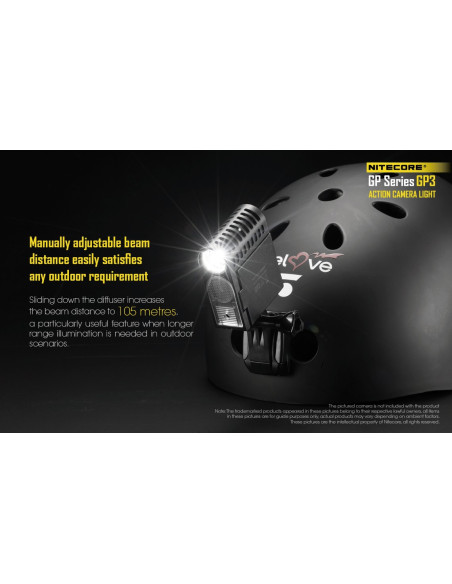 NITECORE ILLUMINATORE LED GP3 PER ACTION CAM 360 LUMENS BATTERIA NLGP3 INCLUSA