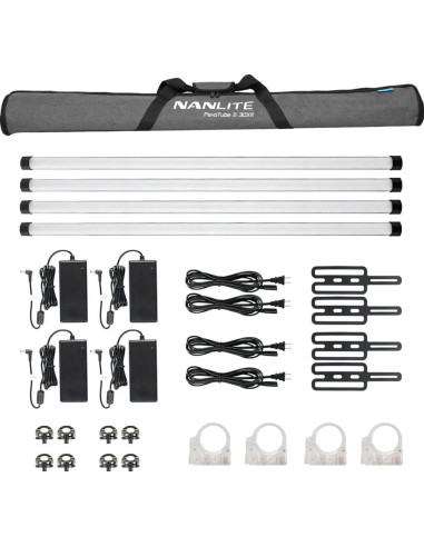 NANLITE PAVOTUBE II 30XR 4 KIT LED TUBE LIGHT WITH LUMENRADIO