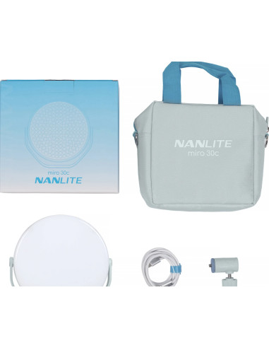 NANLITE MIRO 30C LED FULL-COLOR ROUND PANEL LIGHT MINT BLUE