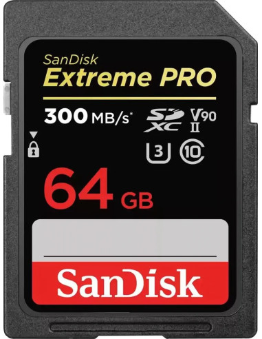 SANDISK SD 64GB EXTREME PRO V90 U3 UHS II C10 260Mb/300Mb 1667X