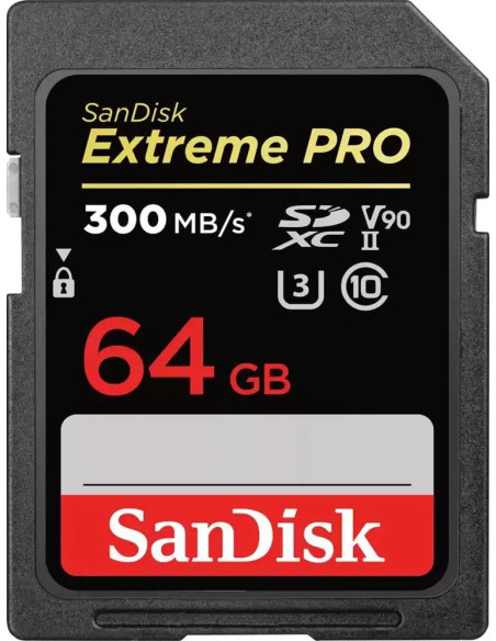 SANDISK SD 64GB EXTREME PRO V90 U3 UHS II C10 260Mb/300Mb 1667X