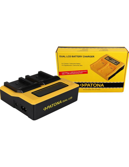 PATONA DUAL LCD USB CHARGER FOR CANON BP808 BP-808 BP819 BP-819 BP820 BP-820