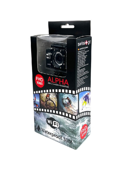 SWISS-GO ACTION CAMERA ALPHA FHD WIFI 1080 12MP NERA 30MT+ ACC