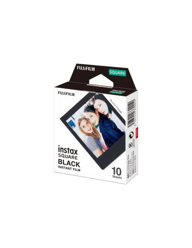 FUJI INSTAX, SQUARE FILM 6X6 BLACK FRAME 10 SINGLE