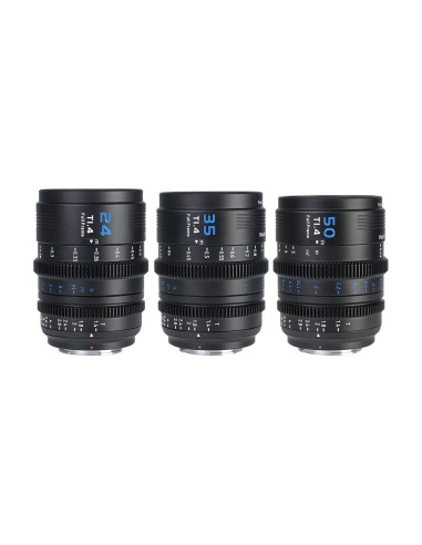 SIRUI VISION PRIME 1 SERIES T1.4 FULL-FRAME CINE LENS KIT WITH 24MM/30MM/50MM NATIVE E-MOUNT BLACK COLOR Z/RF/L MOUNT ADAPTER