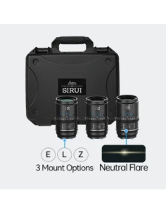 SIRUI ASTRA KIT 50MM + 75MM + 100MM T1.8 NIKON Z-MOUNT WHITE FLARE 1.33X FULL FRAME AUTO FOCUS ANAMORPHIC CINE LENS