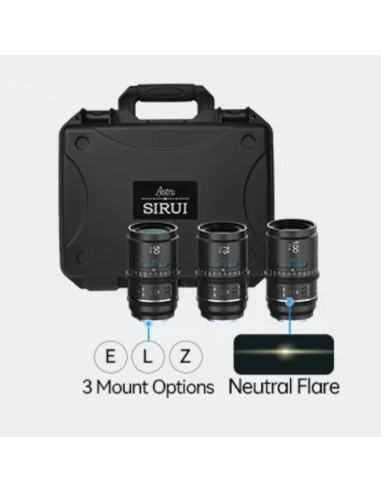 ASTRA KIT 50MM + 75MM + 100MM T1.8 NIKON Z-MOUNT WHITE FLARE 1.33X FULL FRAME AUTO FOCUS ANAMORPHIC CINE