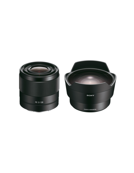 SEL28F20 + SEL057FEC SLR Obiettivo ampio Nero
