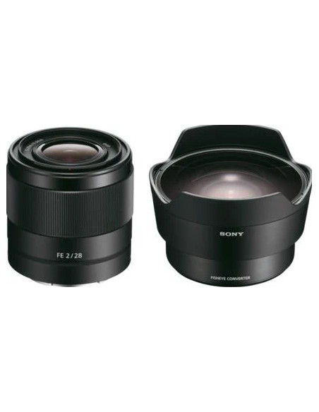 SEL28F20 + SEL057FEC SLR Obiettivo ampio Nero