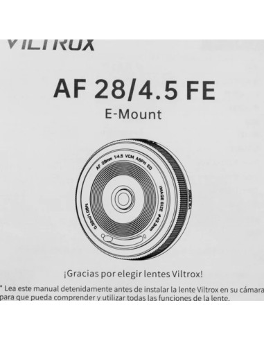 VILTROX OBIETTIVO 28 MM F/4.5 PANCAKE NIKON Z-MOUNT
