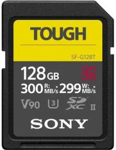 128GB SDXC Tough UHS II U3 R300MB/s W299MB/s 4k V90 IPX68