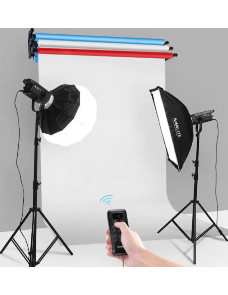 BE-3R SET PORTA FONDALE ELETTRICO CON CONTROLLO RADIO PER 3 ROTOLI