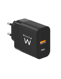EWENT EW1327 CARICATORE RAPIDO USB-C PD E USB-A QC3.0 DA 45W NERO