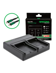 PATONA PREMIUM DUAL PD PERFORMANCE CHARGER FOR SONY NP-FM50 INCL. USB-C INPUT/OUTPUT