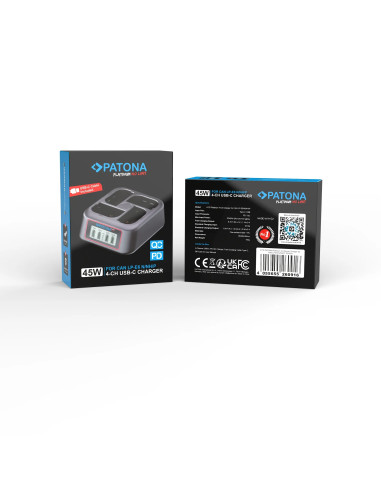 PLATINUM USB-C PD QC 4-PORT FAST CHARGER FOR CANON LP-E6 LP-E6N LP-E6NJ LP-E6P