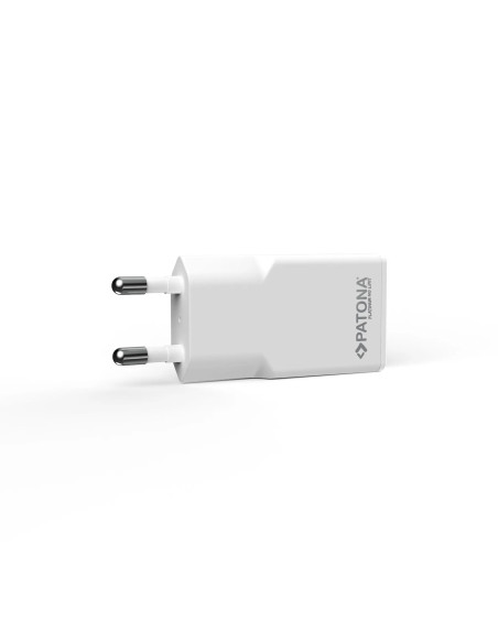 PLATINUM GAN PD20W FLAT ADAPTER WHITE 1X USB-C PD3.0 QC3.0
