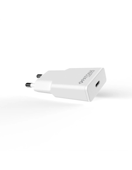 PLATINUM GAN PD20W FLAT ADAPTER WHITE 1X USB-C PD3.0 QC3.0