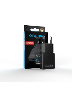 PATONA PLATINUM GAN PD20W FLAT ADAPTER BLACK 1X USB-C PD3.0 QC3.0
