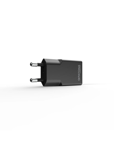 PLATINUM GAN PD20W FLAT ADAPTER BLACK 1X USB-C PD3.0 QC3.0