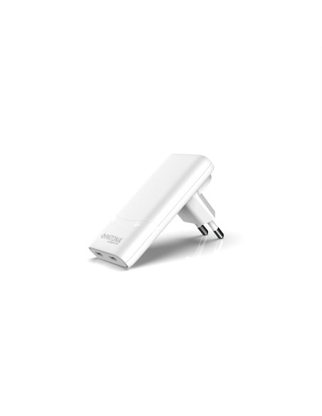 PLATINUM GAN PD65W FLAT ADAPTER WHITE 2X USB-C PD3.0 QC3.0