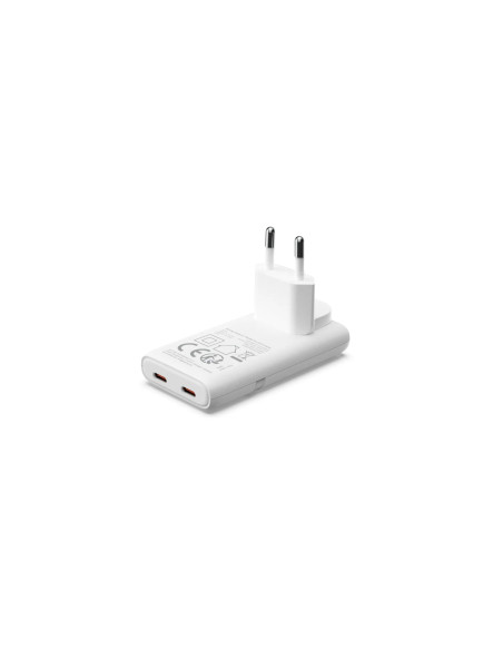 PLATINUM GAN PD65W FLAT ADAPTER WHITE 2X USB-C PD3.0 QC3.0