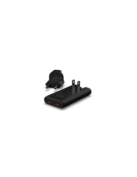 PLATINUM GAN PD65W FLAT ADAPTER BLACK 2X USB-C PD3.0 QC3.0