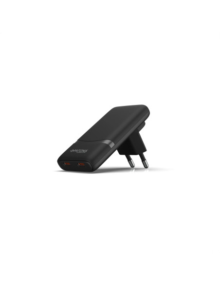 PLATINUM GAN PD65W FLAT ADAPTER BLACK 2X USB-C PD3.0 QC3.0