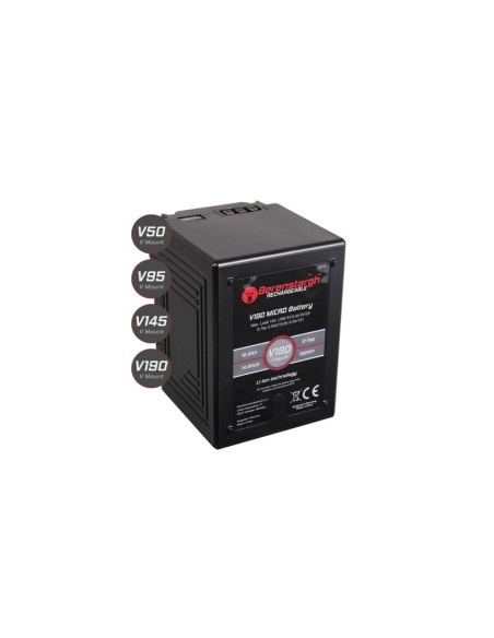 BERENSTARGH MICRO V190 V-MOUNT BATTERY WITH 189WH 12800MAH 148V USB5V/2.4A