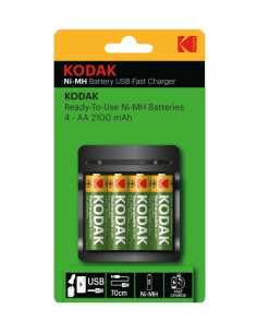 KODAK 30424265 USB FAST CHARGER + 4AA 2100 NI-MH PRE-CHARGED
