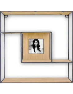 Gwen Cornice per foto singola Nero, Legno