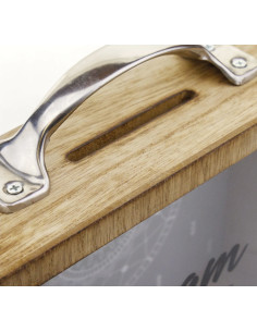 Sasha salvadanaio Naturale Vetro, MDF, Metallo, Legno 2