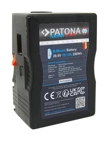 Batteria Platinum B-Mount con USB-C Input e Output 2xD-Tap 16V