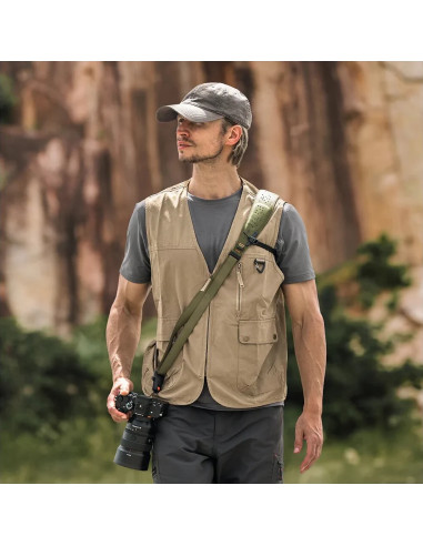 Camera Strap Pro Wilderness Green - Tracolla con Sistema a scorrimento rapido