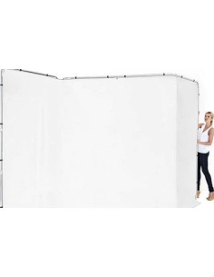 Fondale autoportante panoramico in tessuto da 4m colore bianco