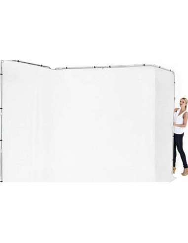 Fondale autoportante panoramico in tessuto da 4m colore bianco