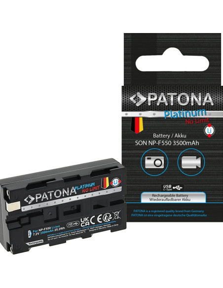 NP-F550 Platinum 7.2 V 4400 mAh con porta USB-C
